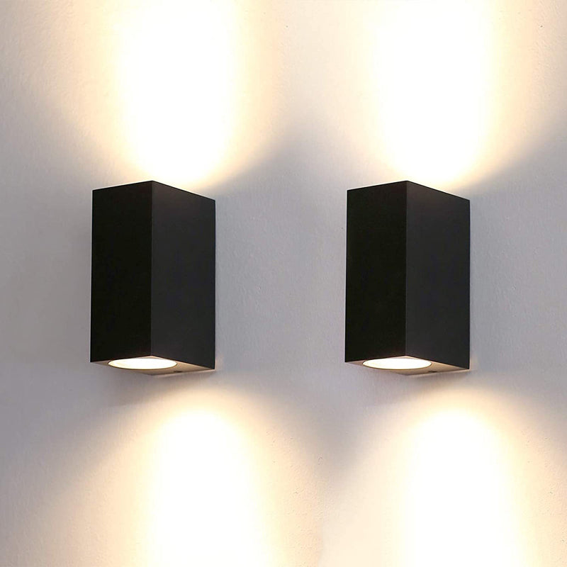 Cylinder Shape Wall Lamp Modern Style Metal 2 Lights Wall Light in White/Black