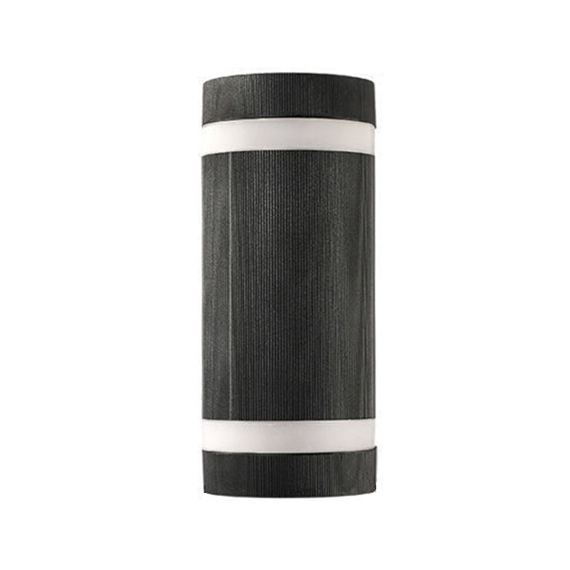 Cylinder Shape Sconce Modern Style Metal 2 Lights Wall Light in White/Black