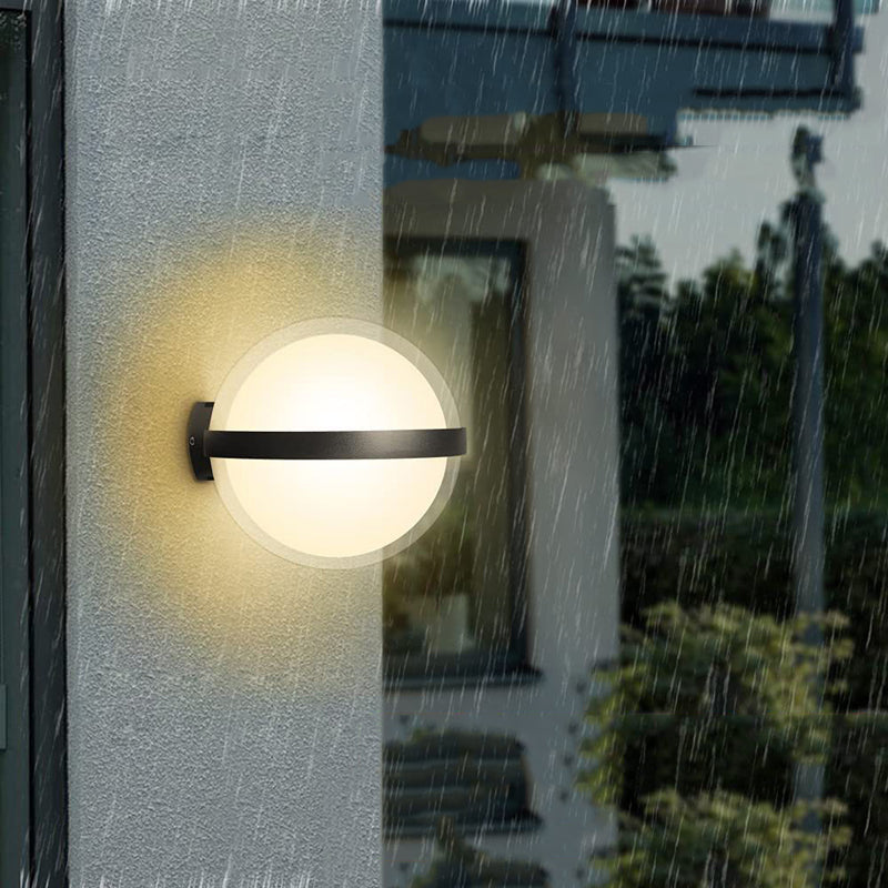 Ball Shape Wall Lamp Modern Style Acrylic 1 Lights Wall Light in White