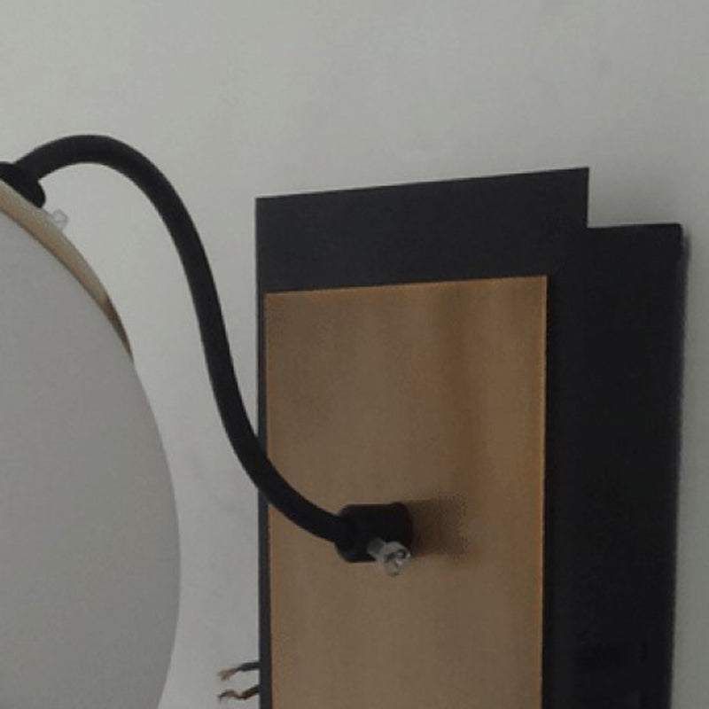Modern Style Globe Wall Light Glass 1 Light Sconces in Black for Living Room
