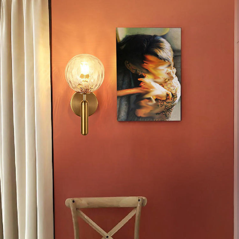 Modern Style Globe Wall Light Glass 1 Light Sconces for Bedroom