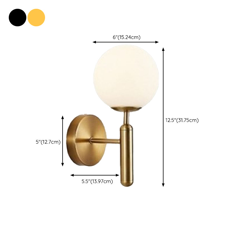 Modern Style Globe Wall Light Glass 1 Light Sconces for Bedroom