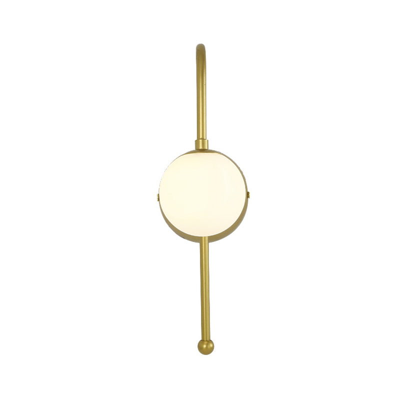 Modern Style Global Wall Light Glass 1 Light Sconces in Gold for Bedroom