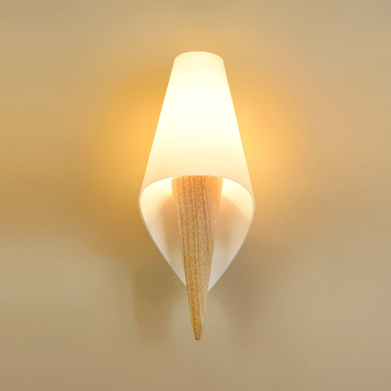 Modern Style Wrapped Wall Light Wood 1 Light Sconces for Bedroom