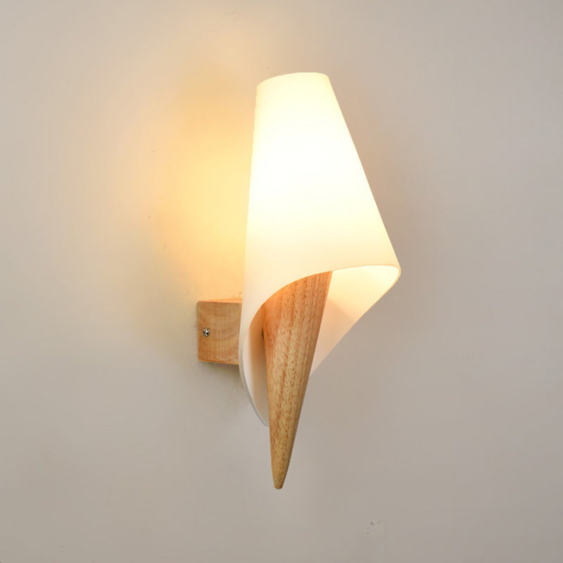 Modern Style Wrapped Wall Light Wood 1 Light Sconces for Bedroom