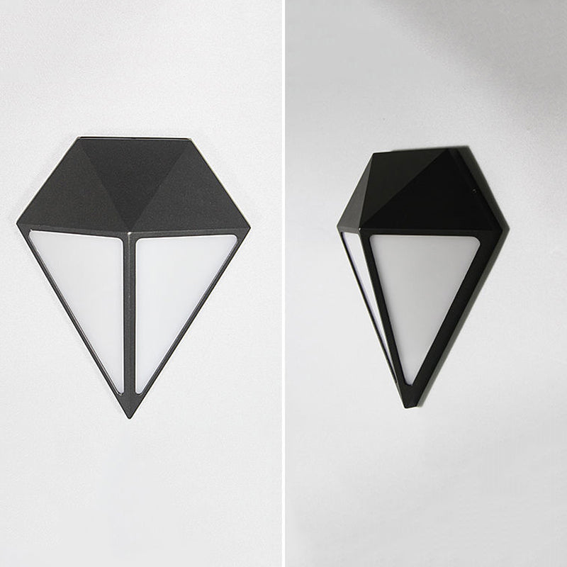Geometric Shape Wall Lamp Modern Style Metal 1 Light Wall Light in Black