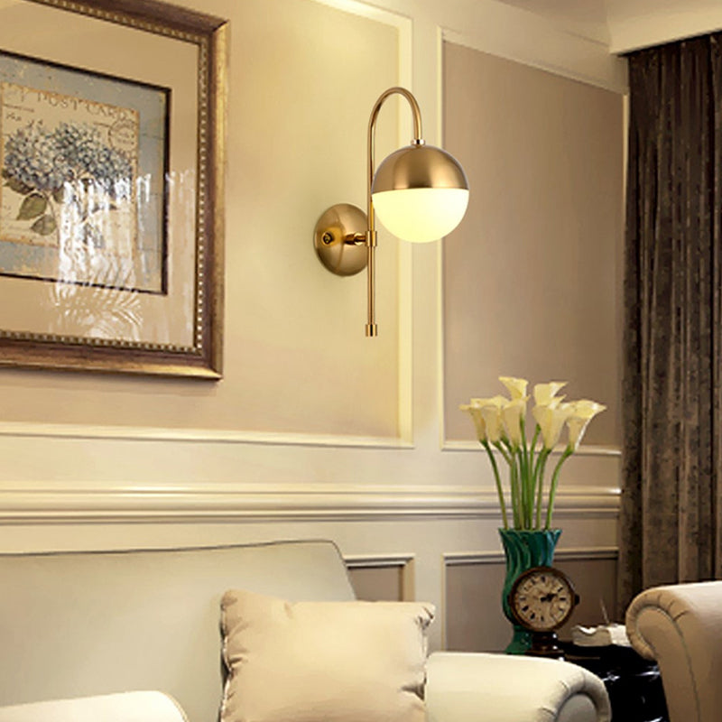 1 Light Unique Shape Wall Light Fixture Modern Wall Mounted Lighting in Gold