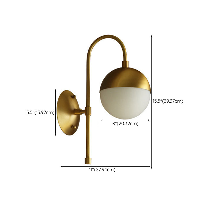 1 Light Unique Shape Wall Light Fixture Modern Wall Mounted Lighting in Gold