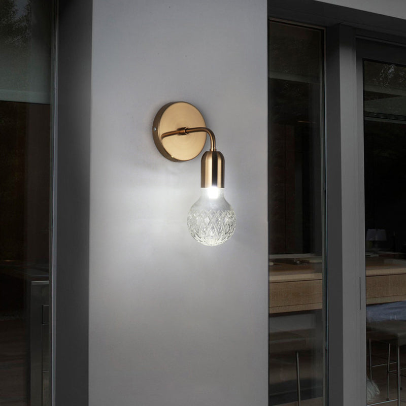 1 Light Wall Light Fixture Modern Glass Wall Mounted Lighting for Living Room