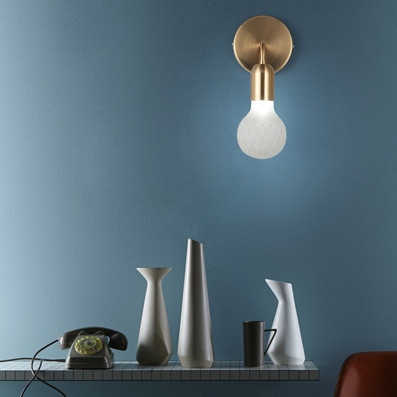 1 Light Wall Light Fixture Modern Glass Wall Mounted Lighting for Living Room