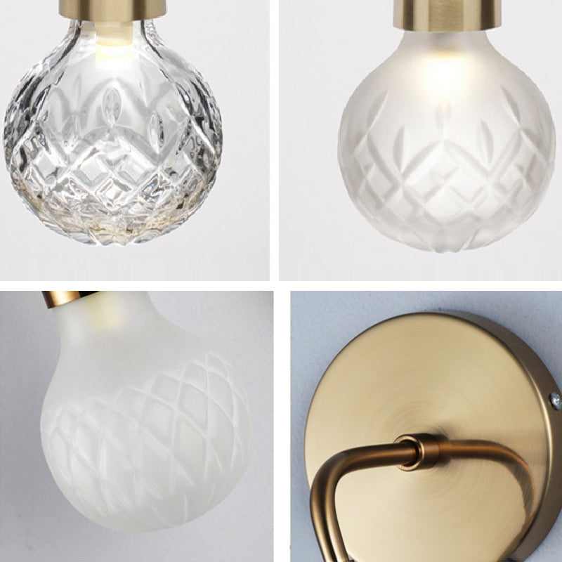 1 Light Wall Light Fixture Modern Glass Wall Mounted Lighting for Living Room