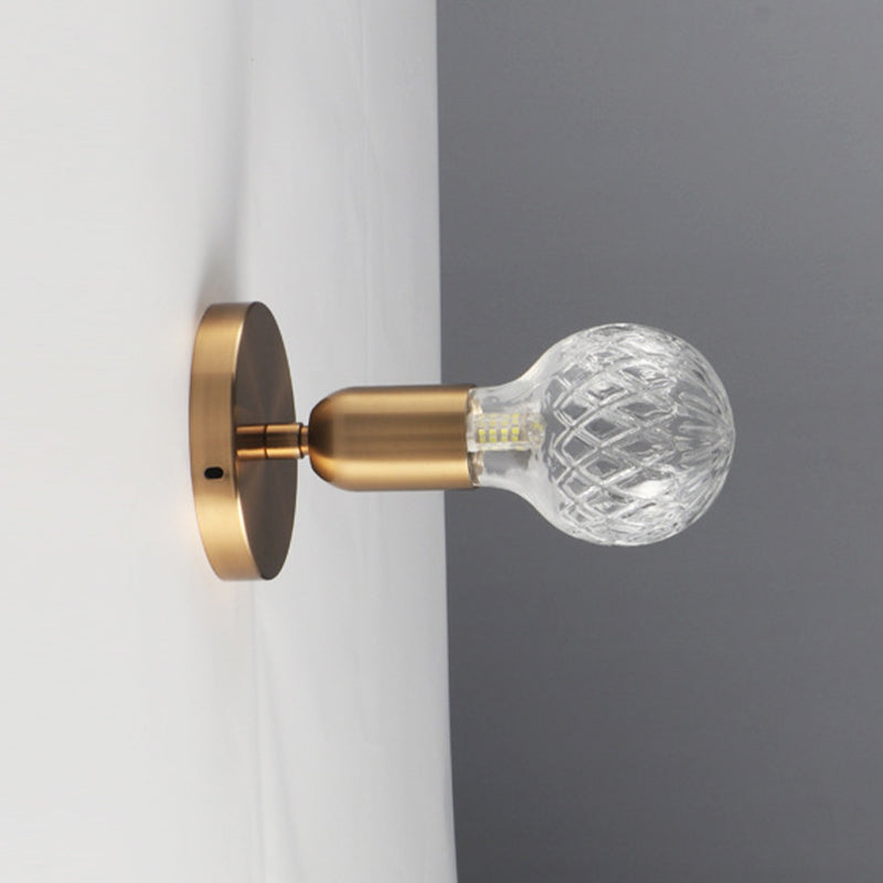 1 Light Wall Light Fixture Modern Glass Wall Mounted Lighting for Living Room