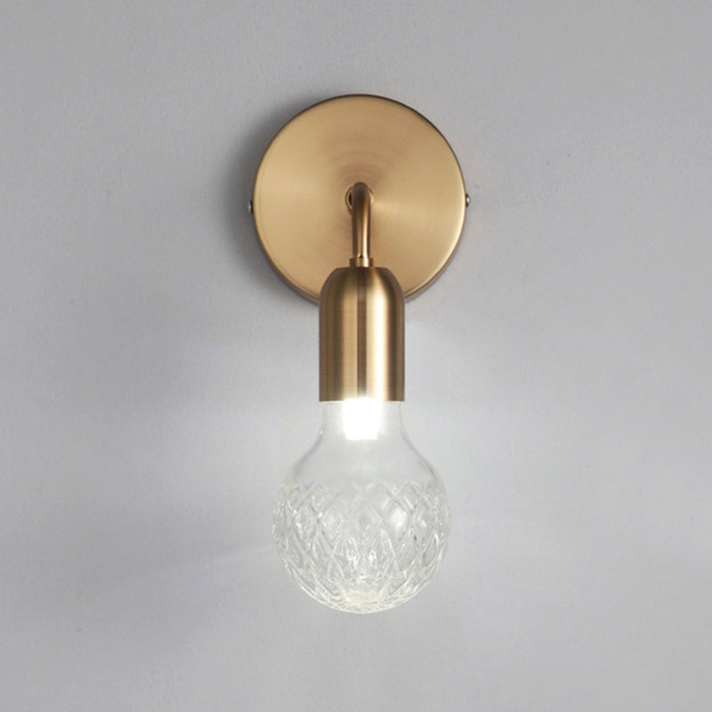 1 Light Wall Light Fixture Modern Glass Wall Mounted Lighting for Living Room