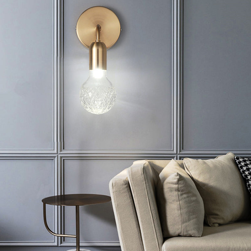 1 Light Wall Light Fixture Modern Glass Wall Mounted Lighting for Living Room