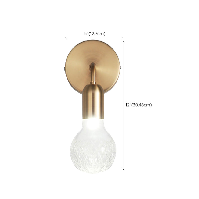 1 Light Wall Light Fixture Modern Glass Wall Mounted Lighting for Living Room