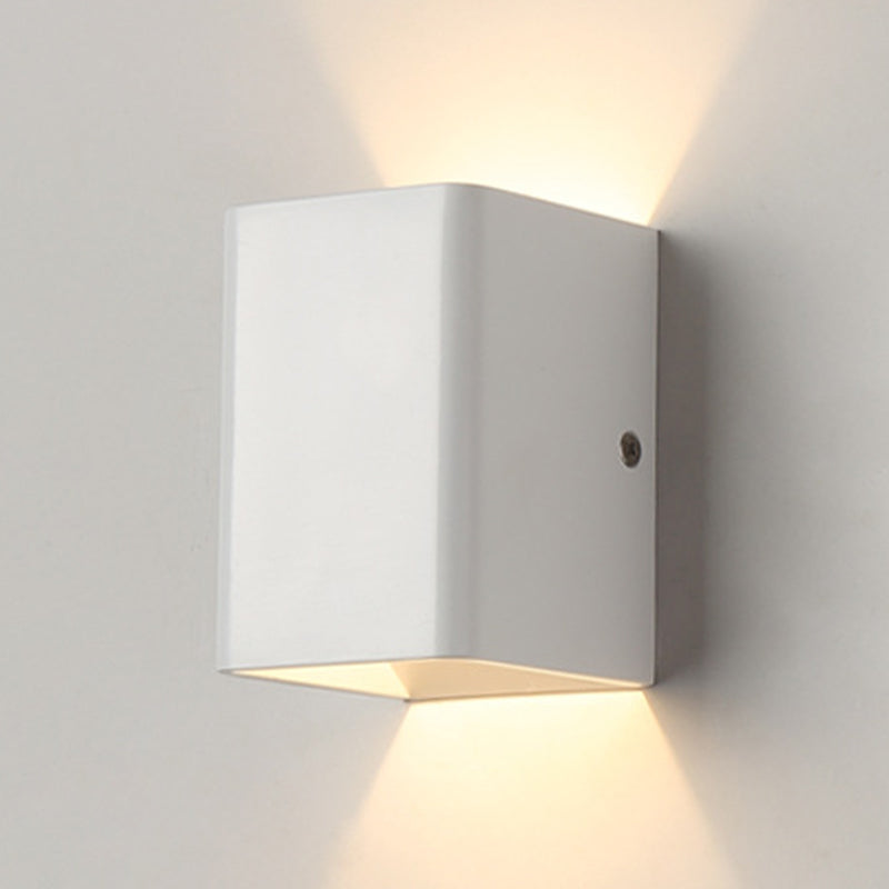 Modern Style Square Shape Wall Light Aluminum 2 Lights Sconces for Bedroom