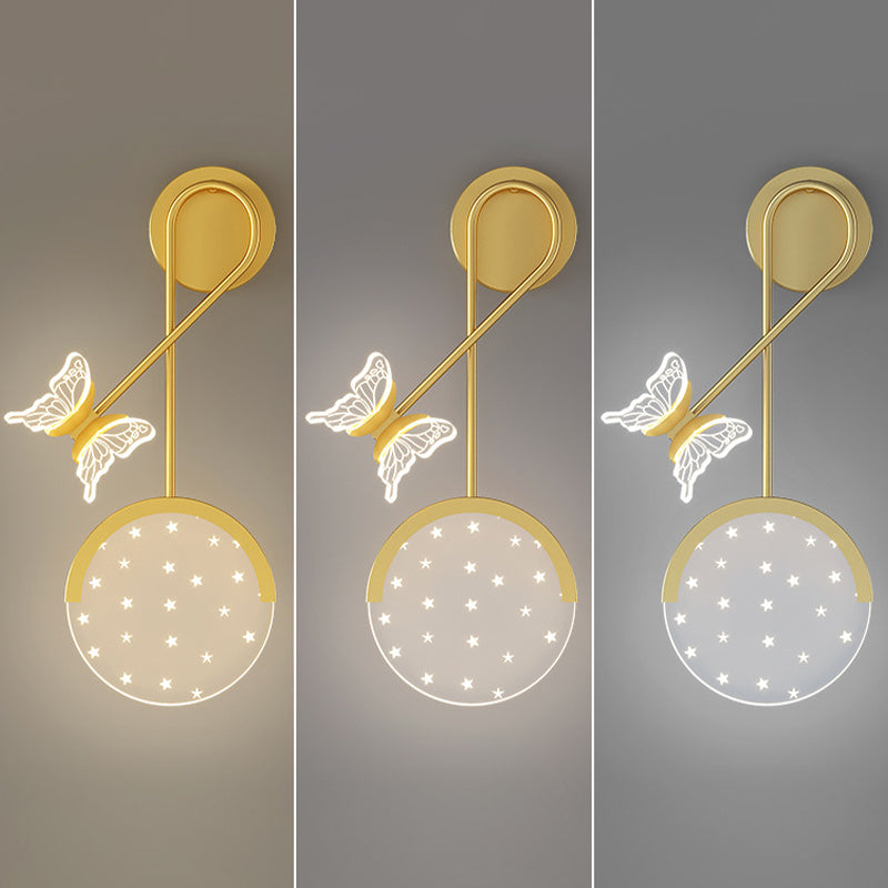 Pink / Gold 2 - Light LED Wall Flush Mount Acrylic Modern Wall Lighting Fixture