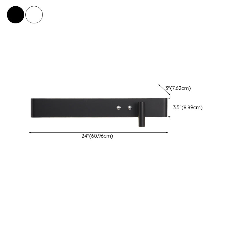 Modern Single White/Black Wall Mounted Sconce Metallic LED Wall Light