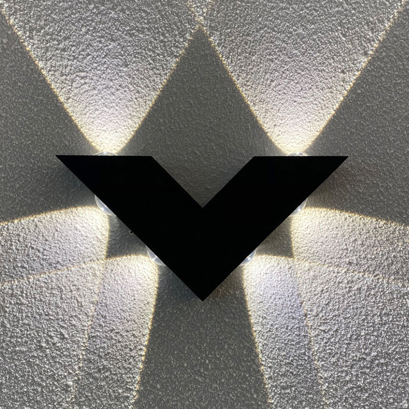 Geometric LED Wall Mount Black / White Metal Contemporary Wall Light