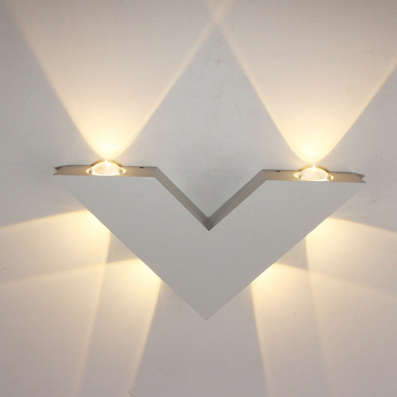 Geometric LED Wall Mount Black / White Metal Contemporary Wall Light