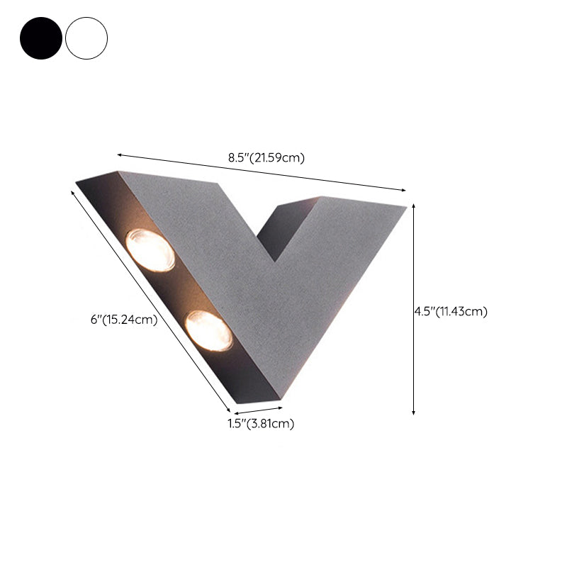 Geometric LED Wall Mount Black / White Metal Contemporary Wall Light