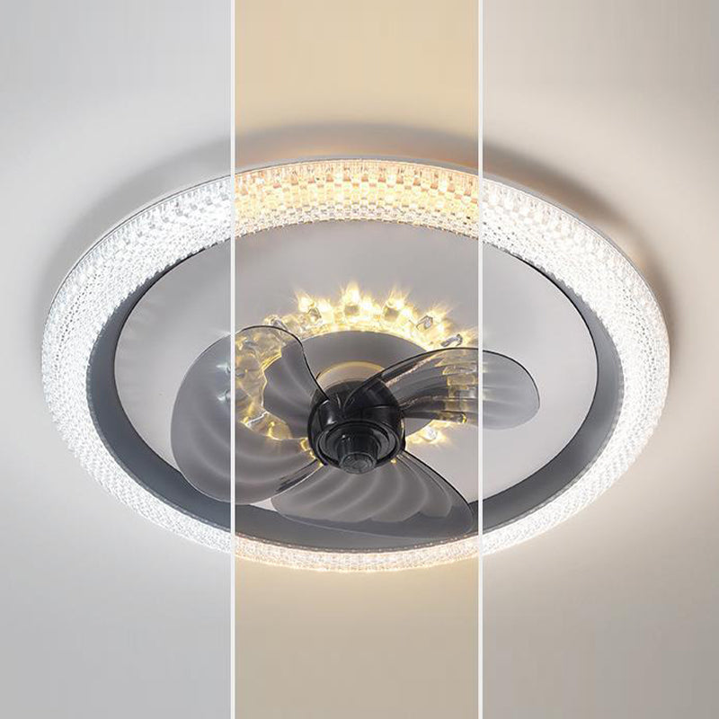 3-Blade Modernism Ceiling Fan Polish Finish LED Fan with Light for Home