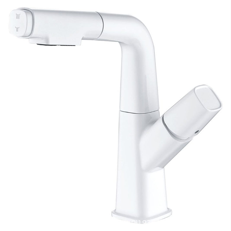 Modern Vessel Sink Faucet Solid Color Metal Centerset Faucet for Bathroom