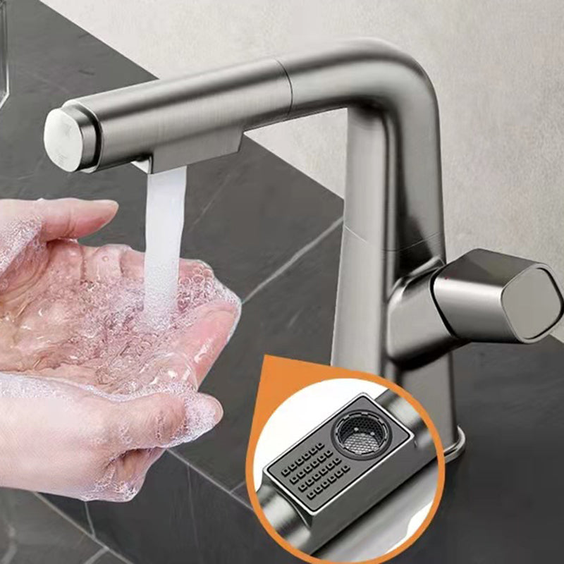 Modern Vessel Sink Faucet Solid Color Metal Centerset Faucet for Bathroom