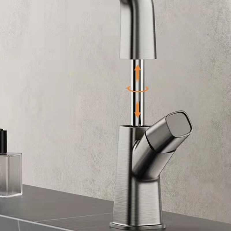Modern Vessel Sink Faucet Solid Color Metal Centerset Faucet for Bathroom