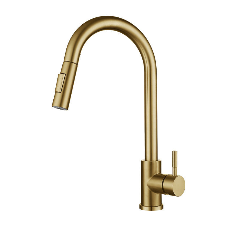 Modern Bathroom Vessel Faucet Brass Lever Handles Swivel Spout High-Arc Sink Faucet
