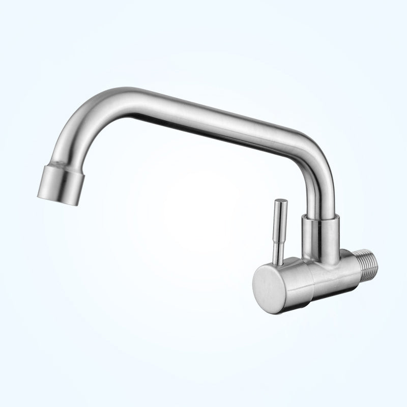 Contemporary Single Handle Kitchen Faucet Pull-down Wall-mounted Faucet in Chrome