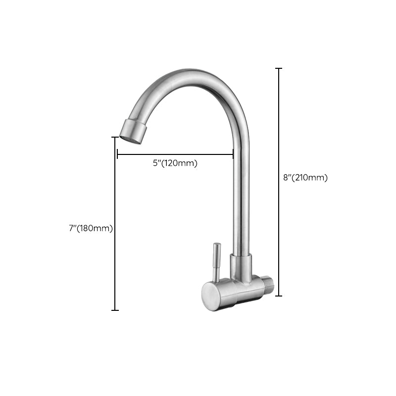 Contemporary Single Handle Kitchen Faucet Pull-down Wall-mounted Faucet in Chrome
