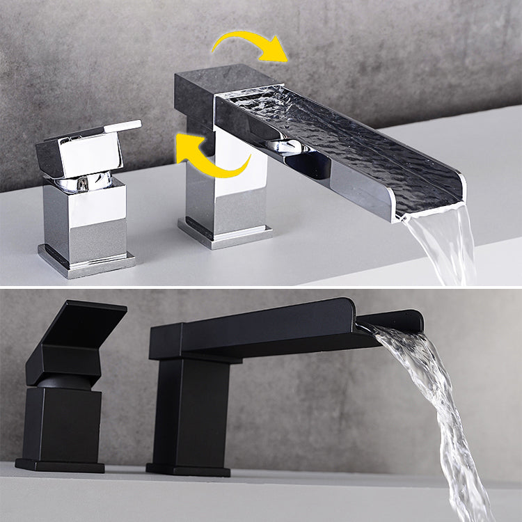 Deck Mounted Bathroom Faucet Modern Style Copper Bathroom Faucet