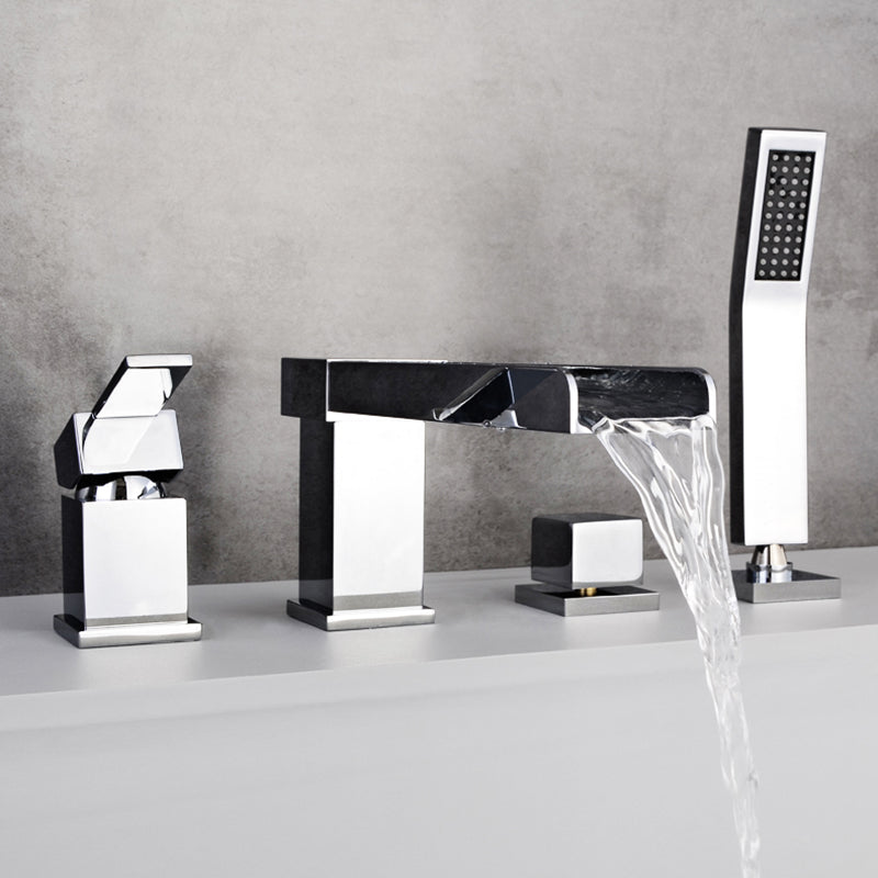 Deck Mounted Bathroom Faucet Modern Style Copper Bathroom Faucet