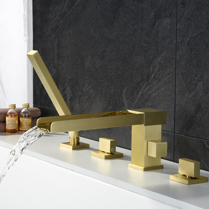 Deck Mounted Bathroom Faucet Modern Style Copper Bathroom Faucet