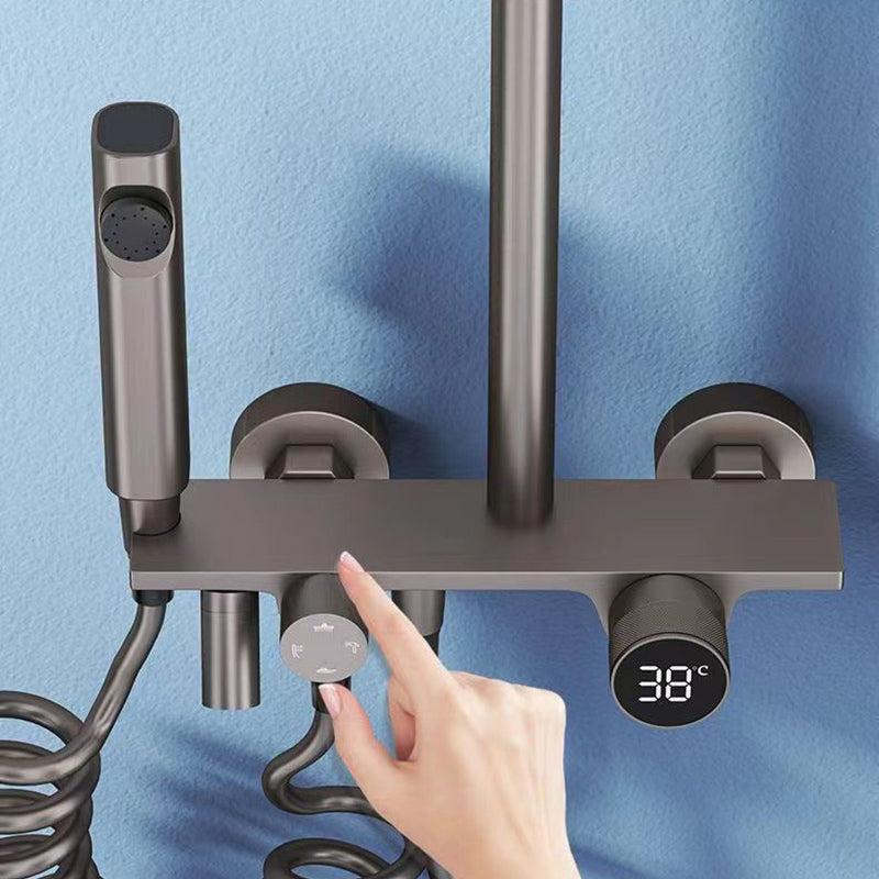 Modern Wall Mounted Shower System Dual Shower Head Shower Set