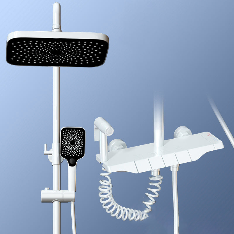 Contemporary Shower System Slide Bar Dual Shower Head Wall Mounted Shower Set