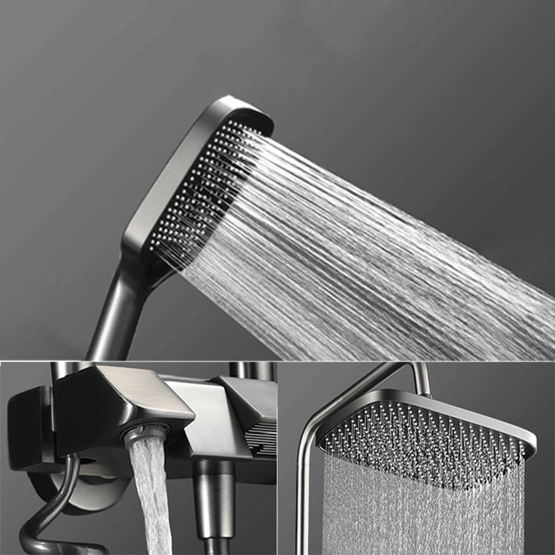 Contemporary Shower System Slide Bar Dual Shower Head Wall Mounted Shower Set