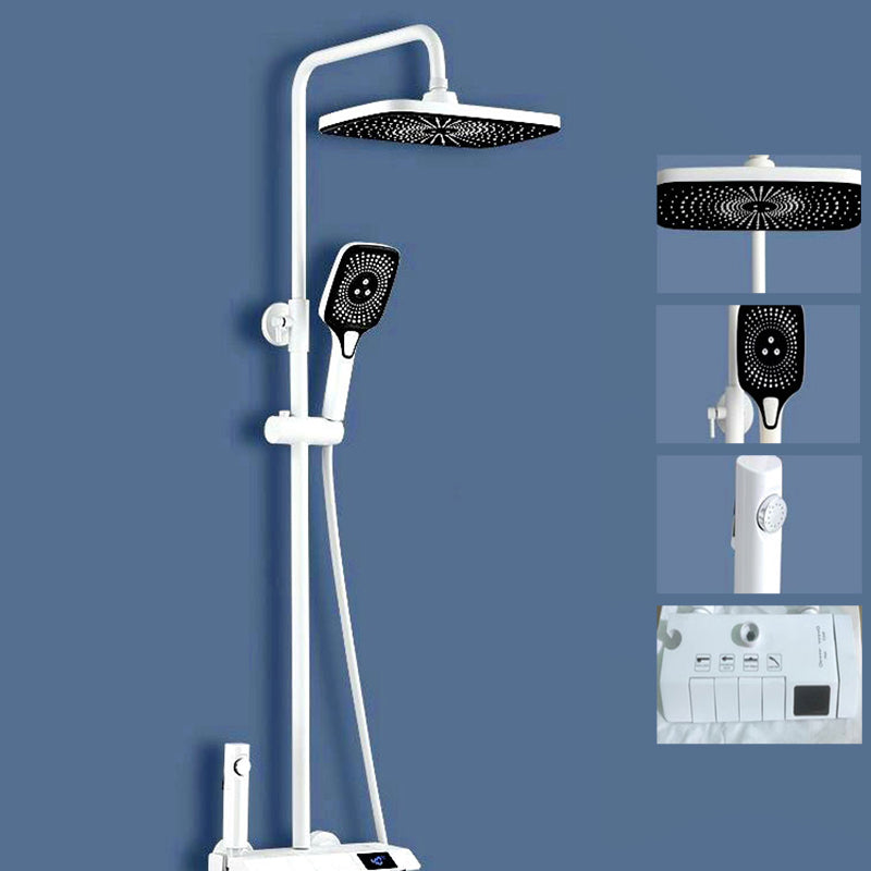 Contemporary Shower System Slide Bar Dual Shower Head Wall Mounted Shower Set