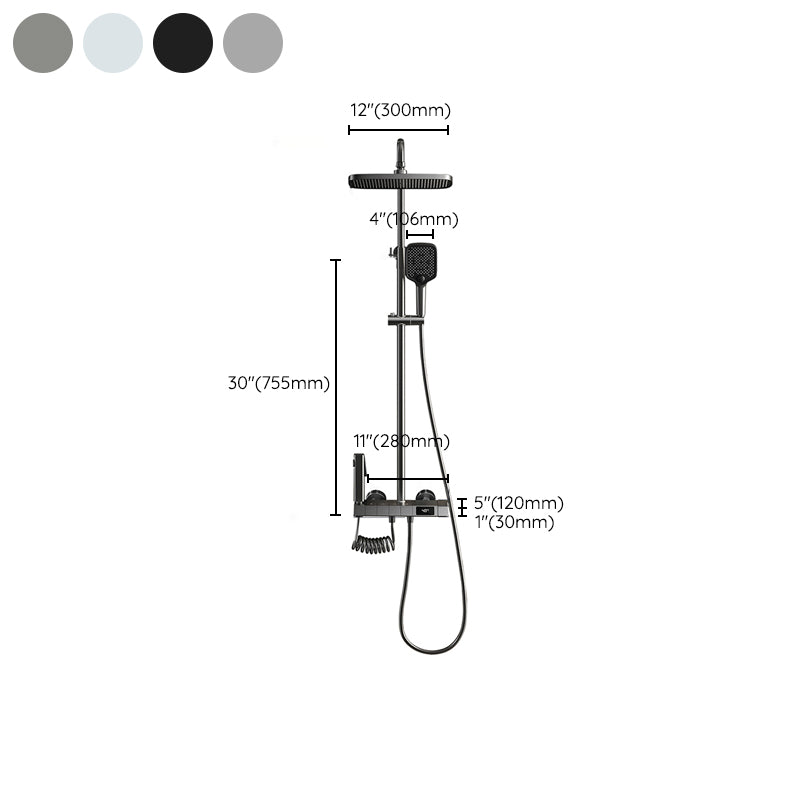 Contemporary Shower System Slide Bar Dual Shower Head Wall Mounted Shower Set