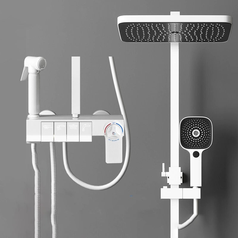 Arm Shower Faucet Wall Mounted Shower Metal Shower System with Slide Bar