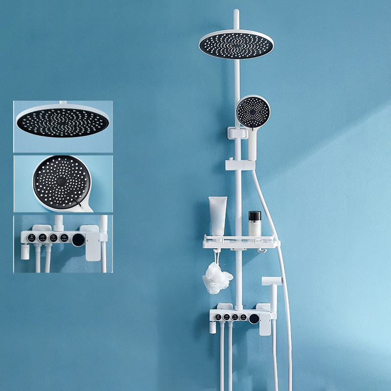 Arm Shower Faucet Wall Mounted Shower Metal Shower System with Slide Bar