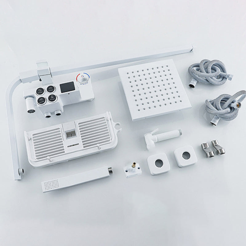 Arm Shower Faucet Wall Mounted Shower Metal Shower System with Slide Bar