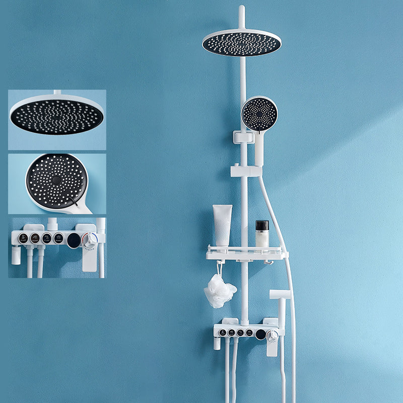 Arm Shower Faucet Wall Mounted Shower Metal Shower System with Slide Bar