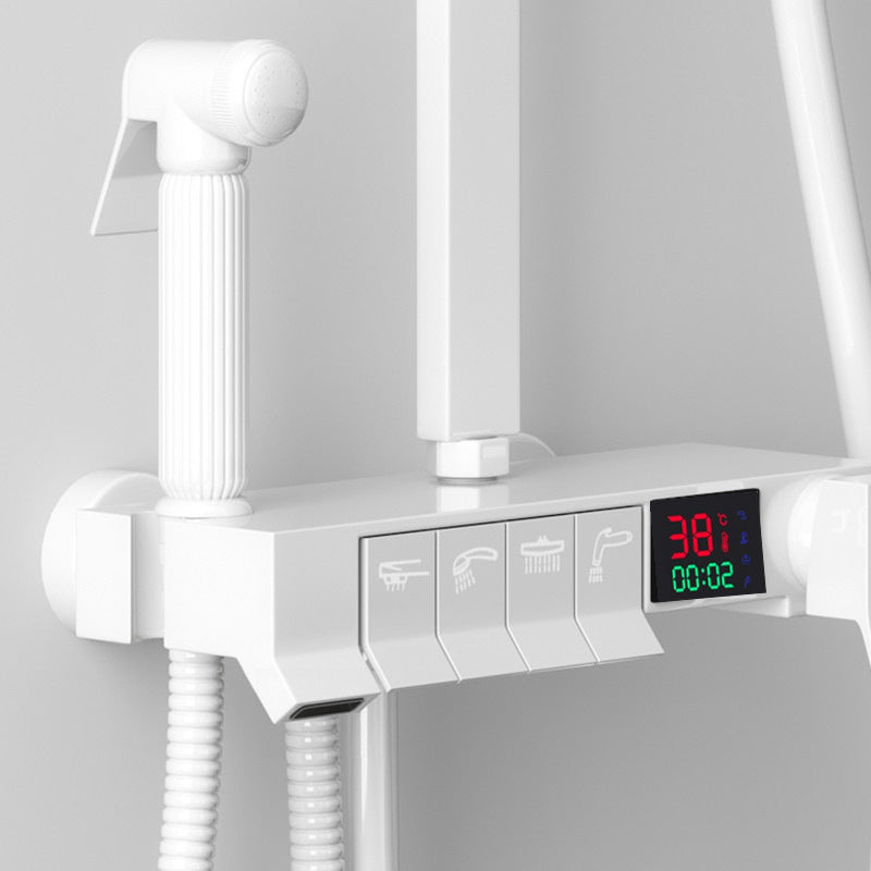 Arm Shower Faucet Wall Mounted Shower Metal Shower System with Slide Bar