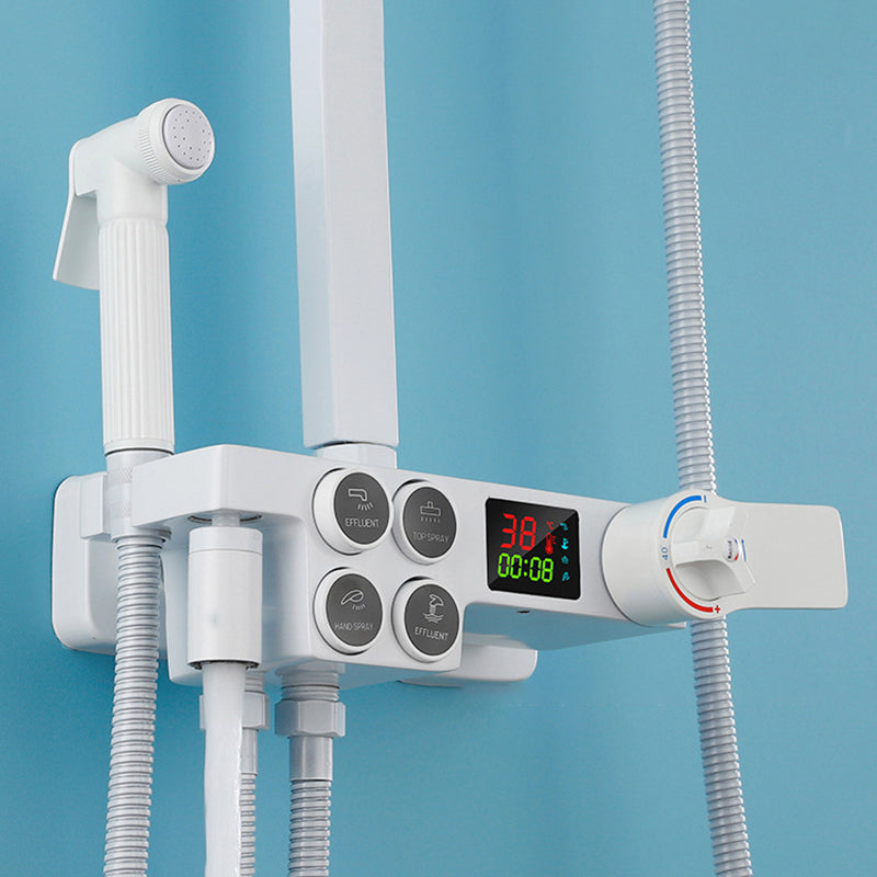 Arm Shower Faucet Wall Mounted Shower Metal Shower System with Slide Bar