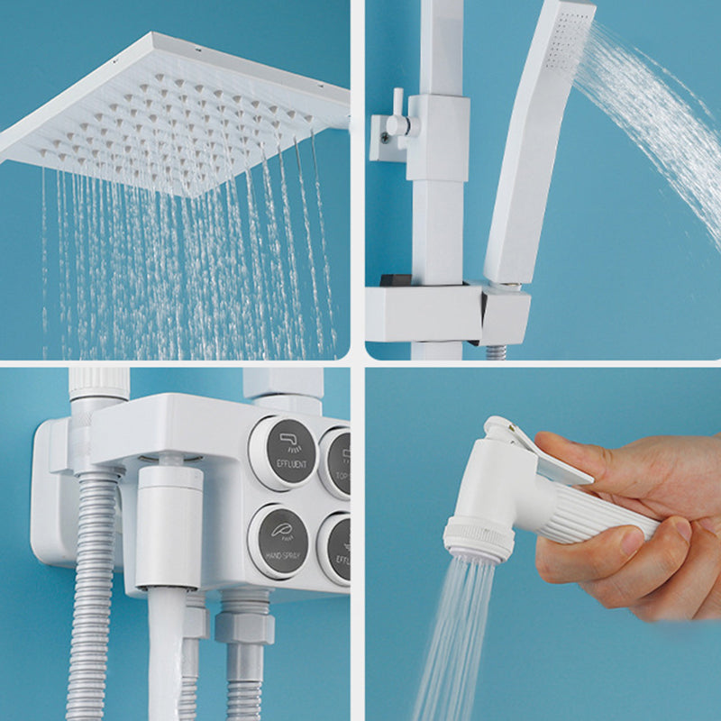 Arm Shower Faucet Wall Mounted Shower Metal Shower System with Slide Bar