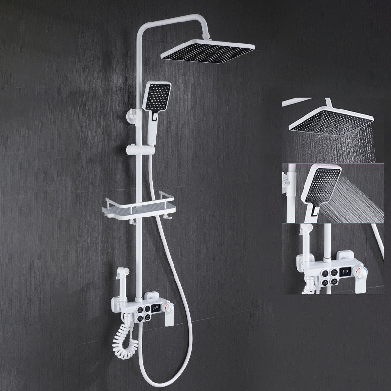 Arm Shower Faucet Wall Mounted Shower Metal Shower System with Slide Bar