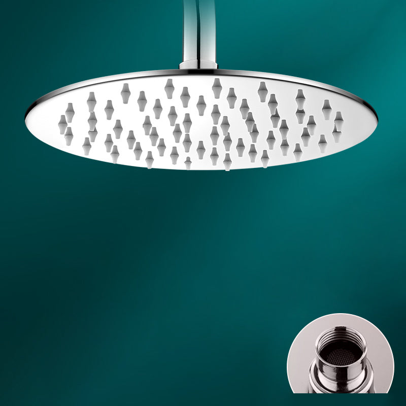 Black Round Fixed Shower Head Modern Style Wall-Mount Showerhead