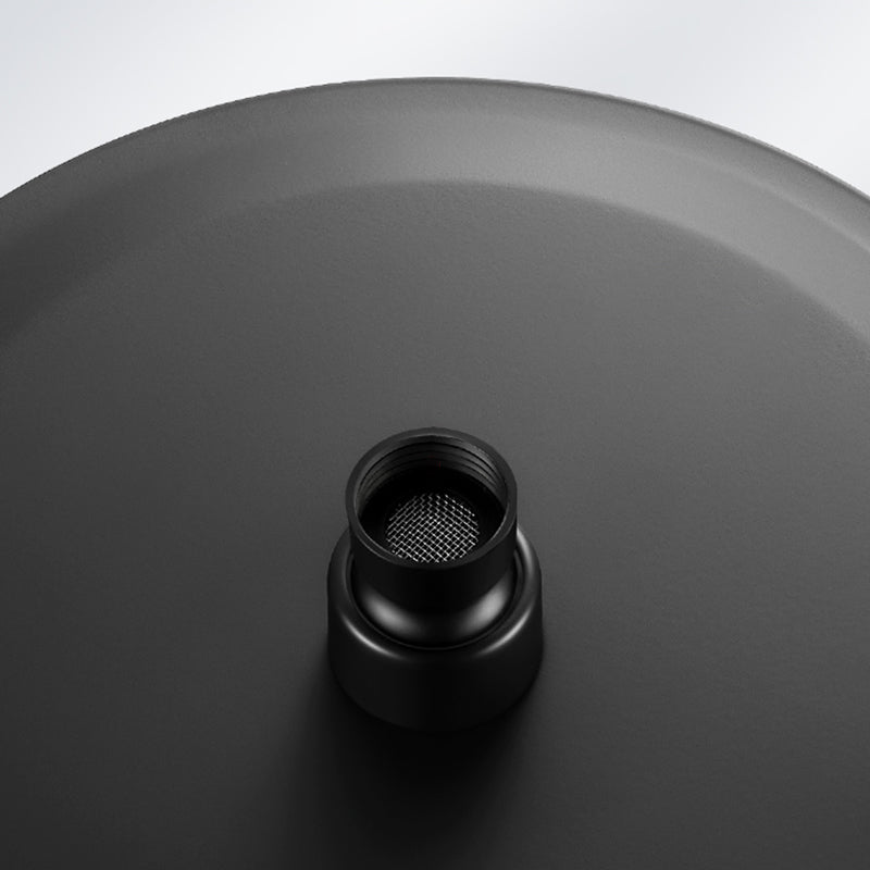 Black Round Fixed Shower Head Modern Style Wall-Mount Showerhead